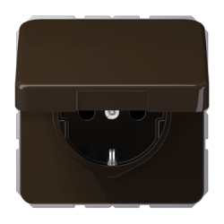 CD500 SCHUKO socket with hinged lid IP44 brown