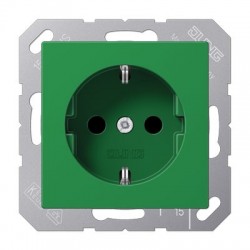 A series schuko socket green