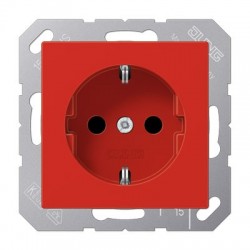 A series schuko socket red