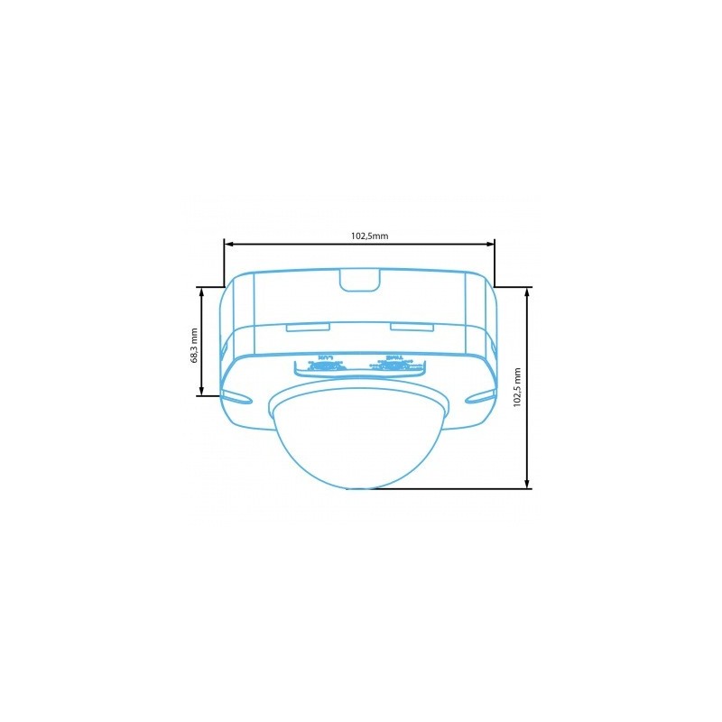 Presence detector IP44 Ø 20m max 2000W 360º