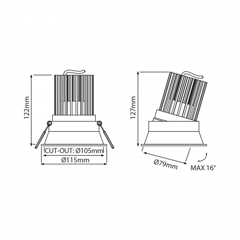 Luna IP54/IP20 Ø105/115mm