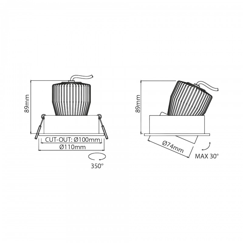 Corsa IP43/IP20 Ø100/110mm