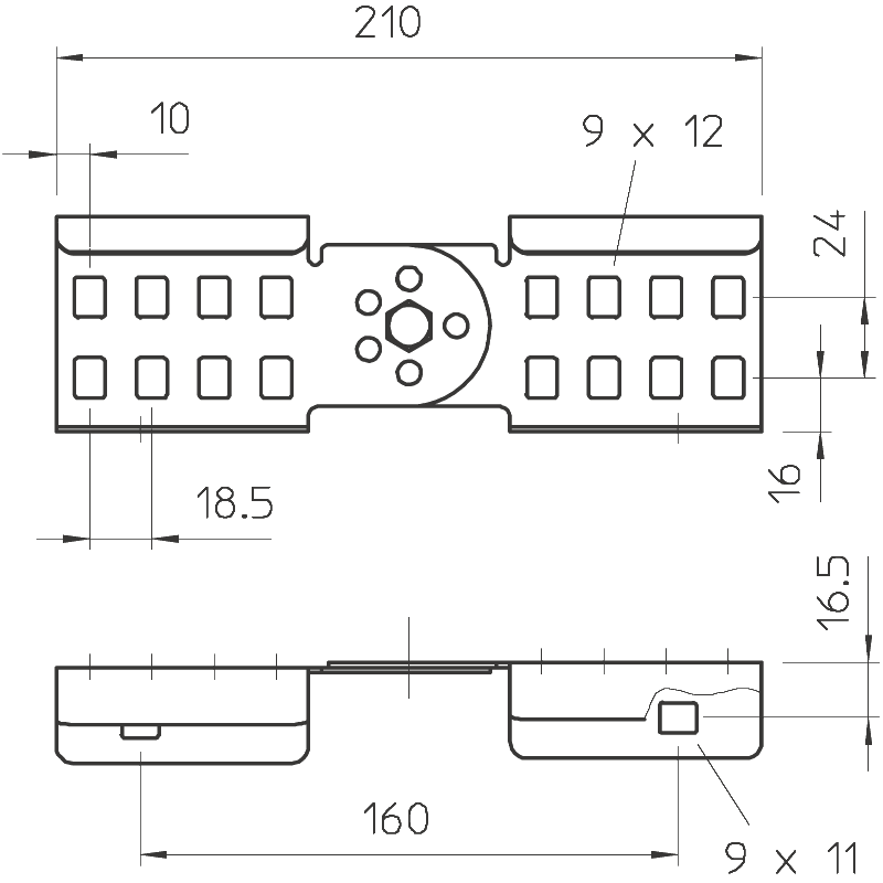 LGVG 60 FS liigendühendus LCIS kaabliredelile 64x210mm