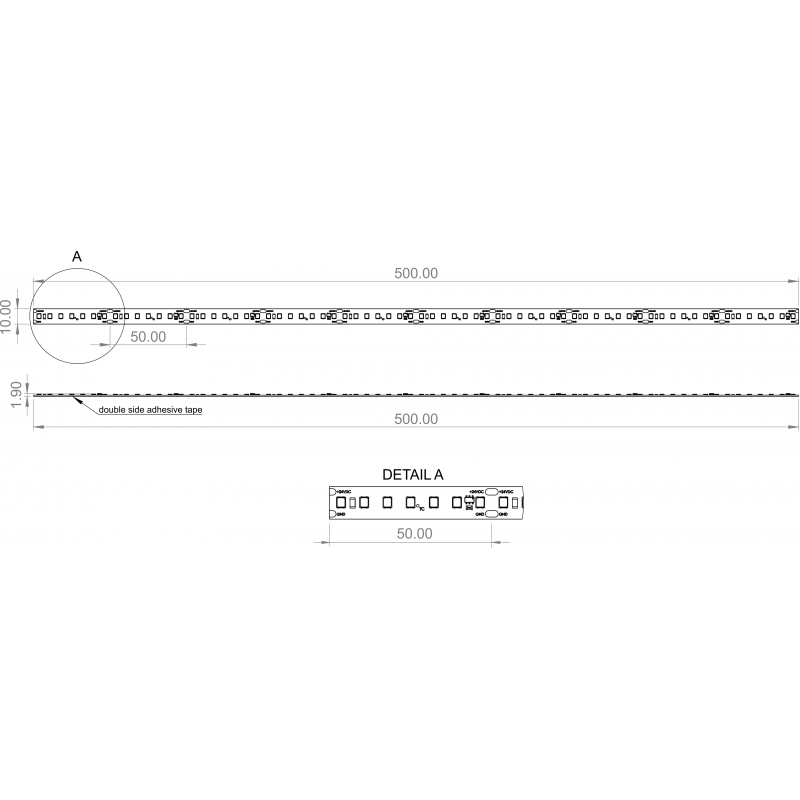 Premium Led riba 7,2W/m 140led 24V CRI80