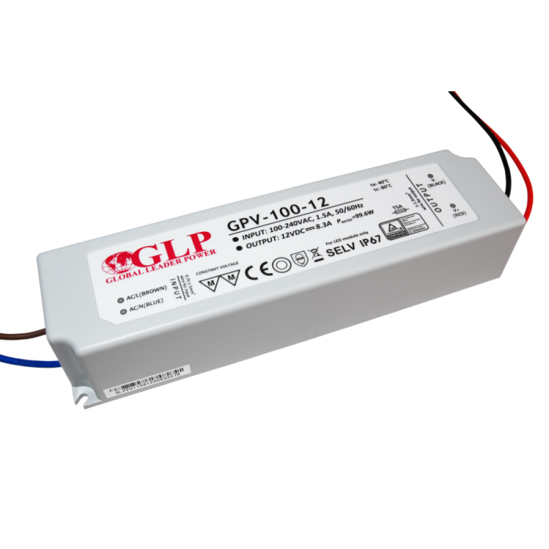 GPV-100 IP67 led power supply 12V DC