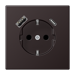 LS990 Schuko® pesa & USB A+C laadija Dark