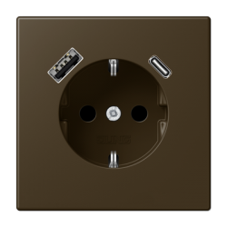 LS990 SCHUKO® socket with USB A+C charger Antique brass