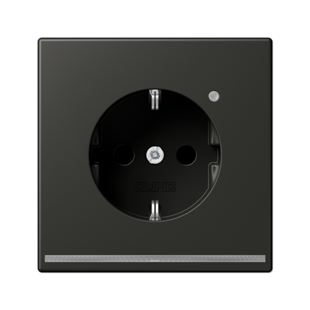 LS990 schuko socket pilot light + sensor matt graphite black