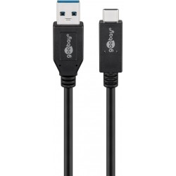 USB A - USB-C kaabel 1m must 3A