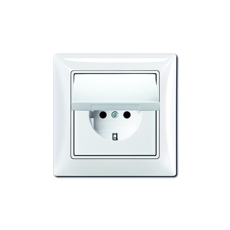 Pistikupesa 1-ne kompaktne (raamiga) IP44, alpivalge BASIC55